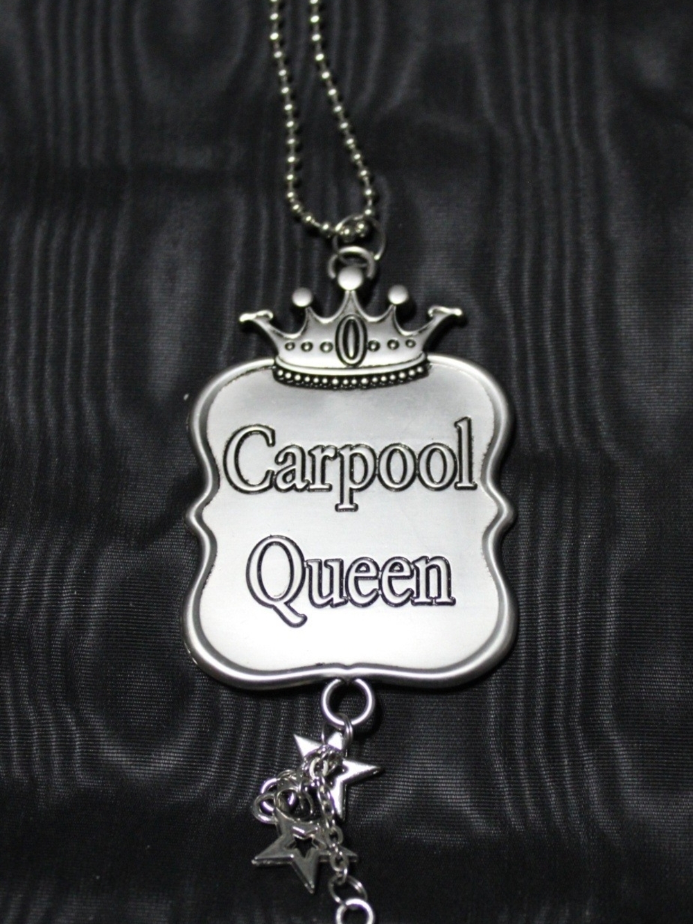 Ganz “Carpool Queen” Rearview Mirror Charm – Silver‑Tone